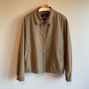 Vintage Newport Harbor Mens Lightweight Jacket‎ Beige Full Zip Collared Size  L